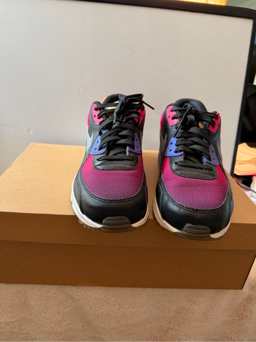 Kids Lace-Up Gradient Pink & Purple Sneakers